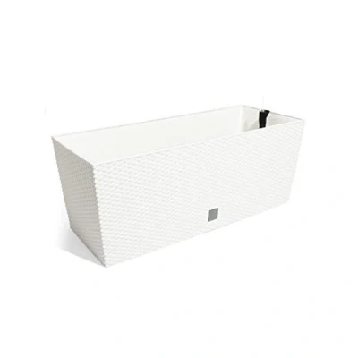 Imagen de Jardinera Rato 30 litros con riego en color blanco 60 x 25 24 cm
