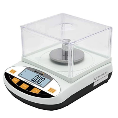 Imagen de Bonvoisin Balanza de Precisión 0.01g Báscula Científica para Lab con Función Conteo/Tara, Uso Escuela Joyería Oro Cocina Certificado CE, Parabrisas (3000g, 0.01g)