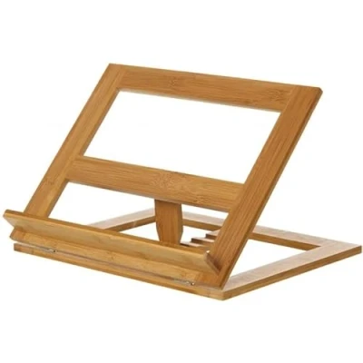 Imagen de DAMDAM GO Atril de Lectura Ajustable Madera Bambu Natural 34 x 26 4.5 cm
