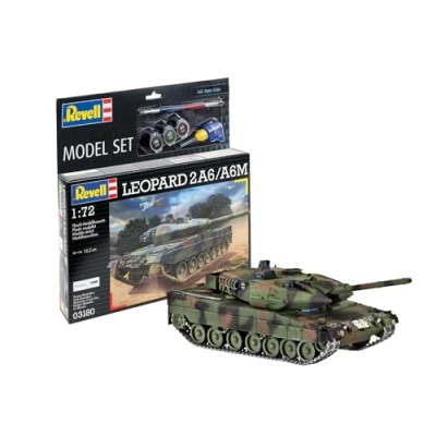 Imagen de Revell Maqueta militar I Leopard 2A6/A6M Escala 1:72 Nivel 4 Juego de construcción Número piezas 168 A partir 12 años para niños y adultos Pegamento Colores pinceles incluidos