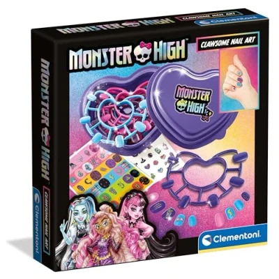 Imagen de Clementoni Monster High 18799 Juego de decoración uñas para niños, diseño oscuras