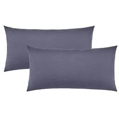 Imagen de NatureMark Pack de 2 Fundas Almohada para Dormir Lado el Cuello Muchos tamaños y Colores Oeko Tex (40 x 60 cm (Adecuado Cuello), Gris Antracita)