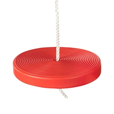 Imagen de Idena 40196 Columpio de plástico en Rojo, para niños a Partir 3 años, con Cuerda sujeción Ajustable y Anillos Acero, Capacidad Carga hasta 50 kg, diversión sin Preocupaciones