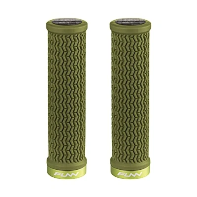 Imagen de Funn Holeshot Puños para Bicicleta de Montaña con Abrazadera Bloqueo Único, Ligeros y Ergonómicos Diámetro Interior 22 mm (Verde Oliva)