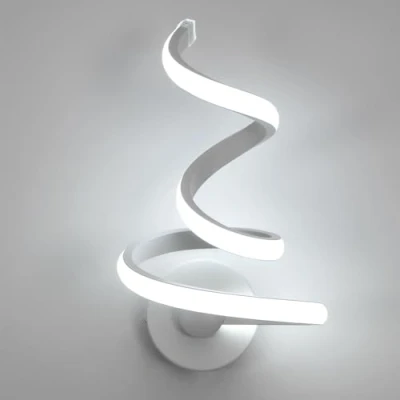 Imagen de Comely Aplique Pared Interior LED 24W, Diseño creativo en forma de espiral，Frío Blanco Luces 6500K, Lámparas modernas paredes para pasillos y escaleras salas estar, Longitud 30cm