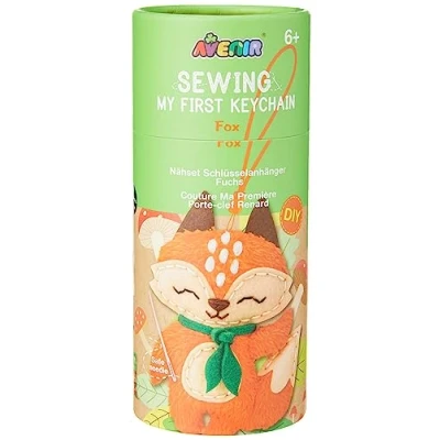 Imagen de Avenir Kit de llavero costura felpa Fox para niños mayores 6 años, marrón