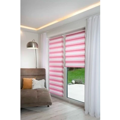 Imagen de K Home® Klemmfix Madrid Estor Doble, sin Agujeros, gradiente de Color Rosa, 70 x 150 cm