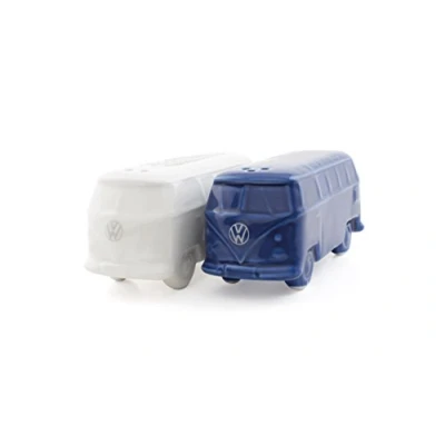 Imagen de BRISA VW Collection Volkswagen Salero y pimentero de cerámica T1 Camper Bus 2 piezas (Bus Clásico/Blanco Azul)