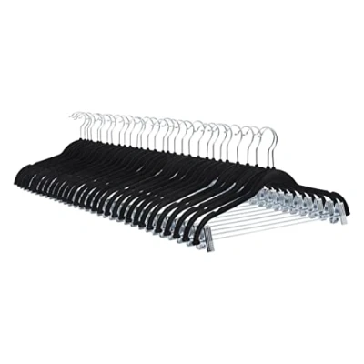 Imagen de Amazon Basics 24unidad Perchas de terciopelo para faldas, Color negro