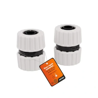 Imagen de MIVOS 2 x reparación de mangueras para jardín 1/2 pulgadas (13 mm) Fabricado en 90% plástico reciclado Acoplamiento manguera 1/2&quot; Conector