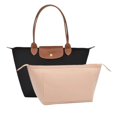 Imagen de D.DUO organizador de bolsas, inserción bolso con cremallera, adecuado para asas largas y cortas Longchamp (rosa, mediano)