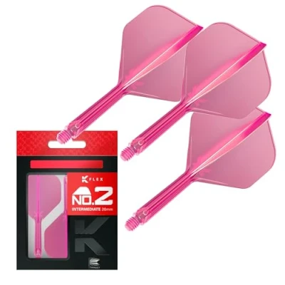Imagen de Target Darts K Flex Integrated Dart Flight and Shaft, No.2 Rosa (Intermedio) Lote de 3 No 2, Plumas para Dardos Kflex Precision Moulded 2 In 1 y Stem Accesorios