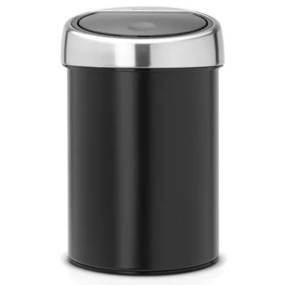 Imagen de Brabantia Touch Bin 364440 cubo de basura, 3 l, interior plástico extraíble, color negro mate