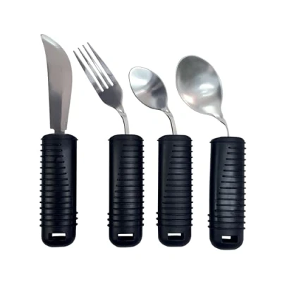Imagen de GIMA Juego de 4 cubiertos moldeables en acero inoxidable (cuchillo, tenedor, cuchara y cucharilla), 28921