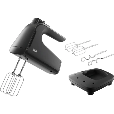 Imagen de AEG AHM4W Batidora de Mano con Varilllas, 500W Potencia, 5 Velocidades, Función Turbo, Ideal para Mezclar, Amasar, Triturar y Batir, Accesorios Inox, Apta Lavavajillas, Color Blanco