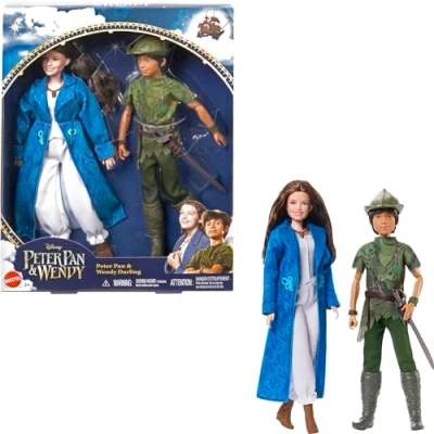 Imagen de Mattel Disney Peter Pan y Wendy Darling Juguetes, Muñecos de moda inspirados en la película, regalos para niños niñas, HNY36