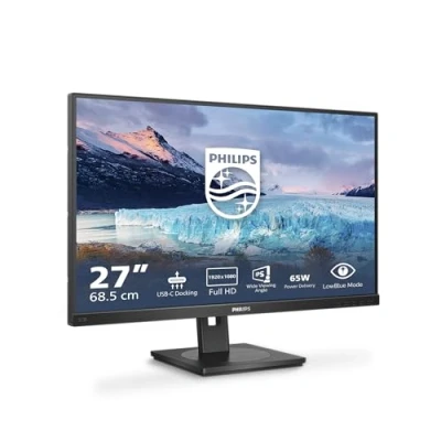 Imagen de Philips 273S1 Monitor Full HD de 27 Pulgadas, Altura Regulable, Altavoces, Adaptive Sync (1920x1080, 75 Hz, HDMI, DisplayPort (Entrada/Salida), USB C (65W PD), RJ45, Hub) Negro