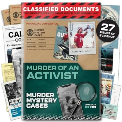 Imagen de Lucky Egg Murder Mystery Cases asesinato de un activista Juegos misterio sin resolver para adultos Juego sala escape con intrigante archivo caso frío