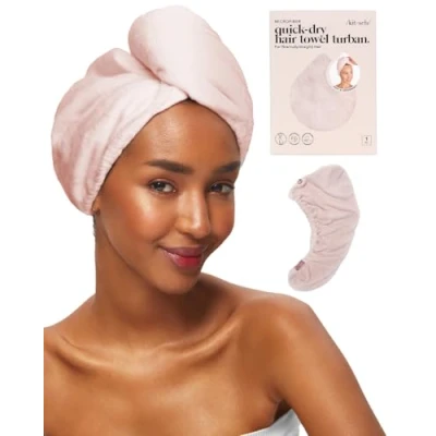 Imagen de Kitsch toalla de microfibra para el cabello, envolturas cabello rizado secado rápido húmedo mujer, toallas