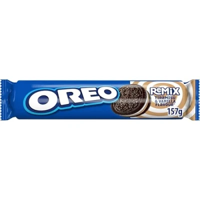 Imagen de Oreo Remix, Galletas de Cacao Rellenas Crema Sabor Tiramisú y Vainilla, 157g