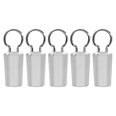 Imagen de StonyLab Glass Penny Head Hollow Stopper para 24/40 junta externa de vidrio, con fondo cerrado (5 paquete)
