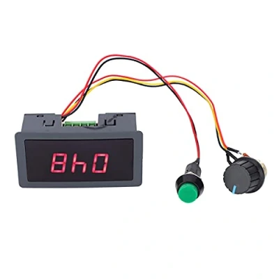 Imagen de Fafeicy CCM5D 6V 12V 24V PWM Controlador velocidad Motor, continuo ajustable Digital DC Display Motor Gobernador, con botones táctiles de grado industrial, rango 0% 100%