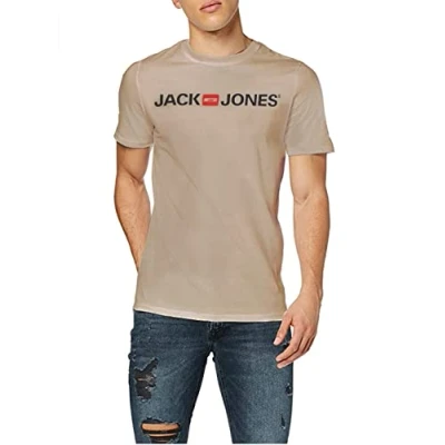 Imagen de Jack &amp; Jones Camiseta clásica para Hombre, Gris (Dark Grey Melange), XXL