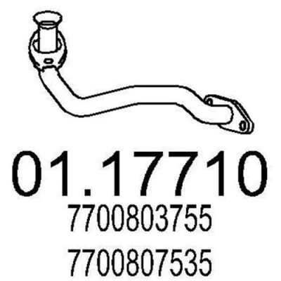 Imagen de MTS 01.17710 Tubo de escape 830 delante para silenciador intermedio RENAULT: CLIO 1