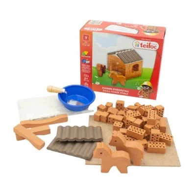 Imagen de Teifoc 1026 Juego de construcción piedra (50 piezas, establo para caballos con figuras caballos, juguete granja niños a partir 6 años)