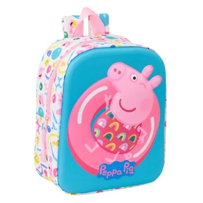Imagen de PEPPA PIG 3D Mochila de Guardería 3D, Adaptable a Carro, Fácil Limpieza, Ideal para Niños Diferentes Edades, Cómoda y Versátil, Calidad Resistencia, 22x10x27 cm