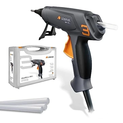 Imagen de Steinel GlueMatic 3011 Kit de pistola termofusible, incluye barritas adhesivo termofusibles con un diámetro Ø 11 mm y boquilla intercambiable, ideal para reparaciones manualidades