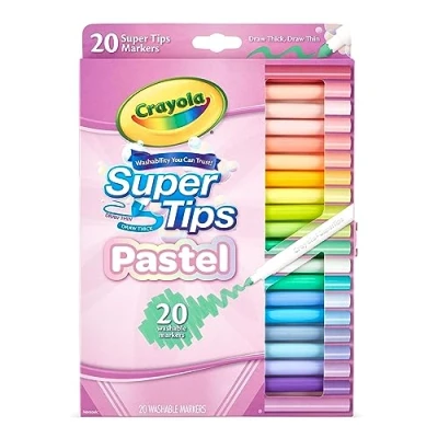 Imagen de CRAYOLA pastel Rotuladores de punta media lavables (20 unidades, para escuela y ocio, 20 colores
