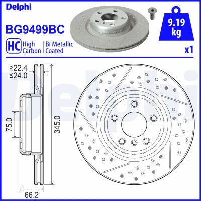 Imagen de DELPHI Disco de freno BMW: 3 Sedán, 2 Coupé, 1 Hatchback BG9499BC Discos freno,