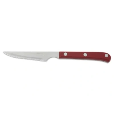 Imagen de Arcos Serie Cuchillos de Mesa Cuchillo Chuletero Hoja Serrada Acero Inoxidable Nitrum 115 mm Mango Polioximetileno Color Rojo