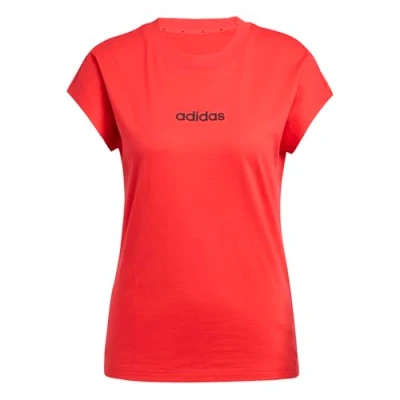 Imagen de adidas Sportswear Essentials Linear Camiseta básica, Mujer, Talla: XL, Pure ruby/black