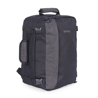 Imagen de Blnbag M5: Mochila de Cabina Equipaje Gratuita Ryanair 40 x 20 25 cm, para Debajo del Asiento, Bolsa Viaje, práctica empacar como una Maleta, litros, Darkblue/Grey