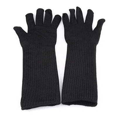 Imagen de Guantes de Alambre Acero Inoxidable y Resistente a Cortes Hilitand Protección Nivel 5 con Puños Largos Protector Antebrazo Muñeca Mano