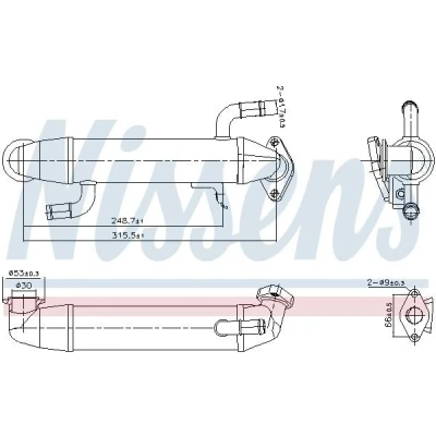 Imagen de NISSENS 989406 Enfriador EGR sin bypass de depresión