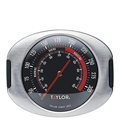Imagen de Taylor Pro Termómetro para Horno, Indicador de Temperatura Preciso, adecuado Cocinar u Hornear, Acero Inoxidable Gris