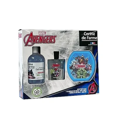 Imagen de Corine de Farme Set Regalo para Niño Los Vengadores Colonia 50ml, Gel Ducha y Baño 3 en 1 300ml Fiambrera Infantil Aroma Afrutado Manzana
