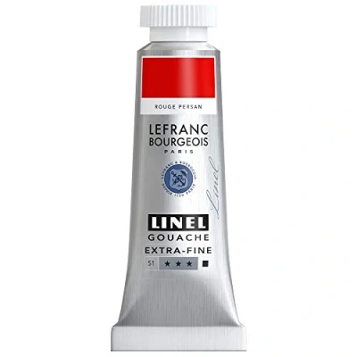 Imagen de Lefranc Bourgeois Linel Gouache extrafino, tubo 14 ml, color rojo persa Serie 1