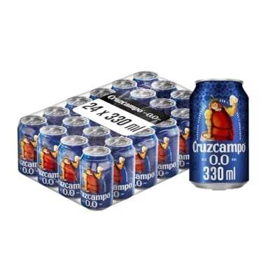 Imagen de Cruzcampo 00 Cerveza Pack de 24 latas x 330 ml Total 7.92 L
