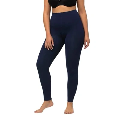 Imagen de Ulla Popken Thermo Strumpfleggings, flauschiges Futter Pantimedias, Azul Oscuro, 64 66 para Mujer