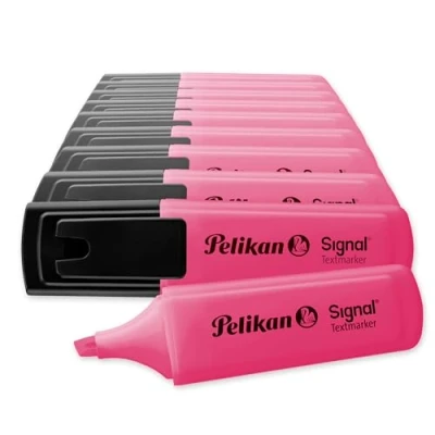 Imagen de Pelikan Subrayadores Fluorescentes Signal 10 Unidades Color Rosa Material Oficina y Papeleria