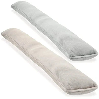Imagen de com four® 2X Cortavientos para Puertas y Ventanas de Microfibra Ahorra energía con el 1 kg (02 Piezas Gris Topo/Gris)