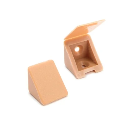 Imagen de 40 x sossai® Conector de muebles/conector angular con tapa BT1, 2 agujeros Color: haya Material: plástico