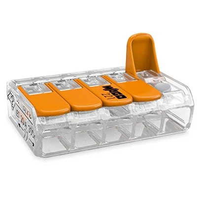 Imagen de WAGO 221 415 Abrazadera de conexi, Transaprent, 5 Leiter, Set 25 Piezas