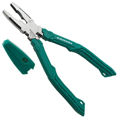 Imagen de ENGINEER PZ 77 Alicates de agarre combinados multifunción resistentes (mandíbulas antideslizantes para una rápida extracción tornillos dañados) fabricados en Japón, neji Saurus RX, verde