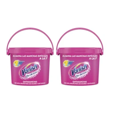 Imagen de Vanish Crystal White Oxi Action Quitamanchas para Ropa Blanca y de Color, en Polvo Pack 2 x 2.4 kg