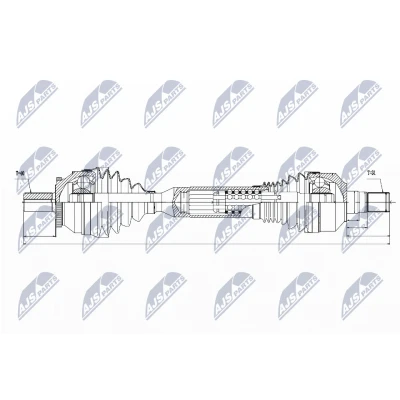 Imagen de NTY NPW VV 063 Árbol de transmisión Eje delantero, izquierda VOLVO: XC90 I